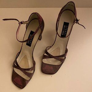 Stuart Weitzman Beaujolais Python Snakeskin Stencil 4" Heels 9M Shoes From Spain